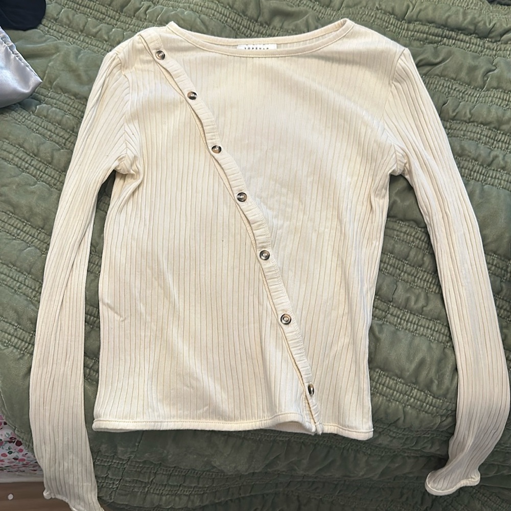 Topshop Long Sleeve Button Shirt